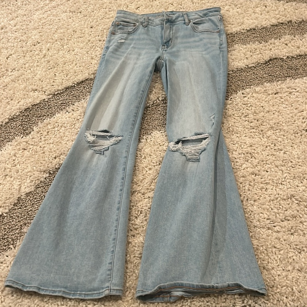 American Eagle Boot cut ripped jeans, size 4 short